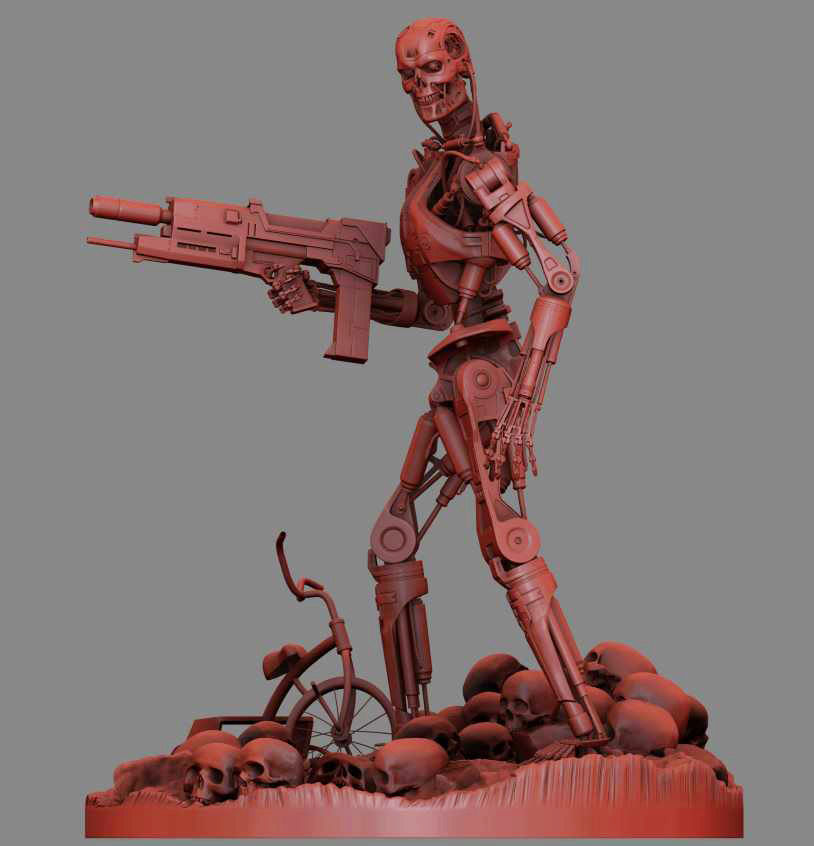 Terminator T-800 Endoskeleton Rekvizit T2 V2 3D print model_13
