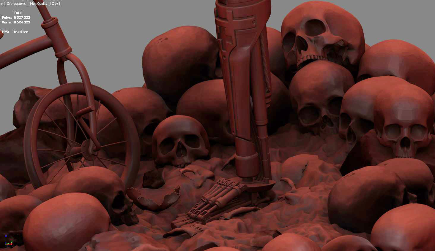 Terminator T-800 Endoskeleton Rekvizit T2 V2 3D print model_5