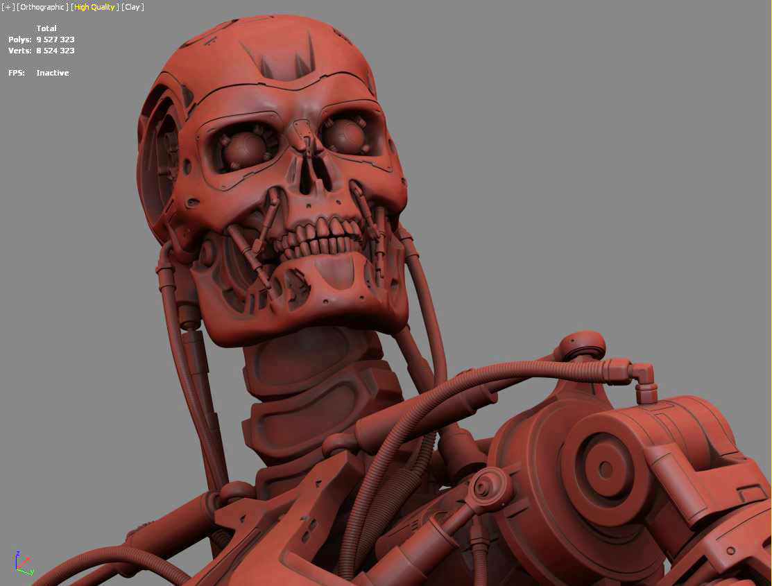 Terminator T-800 Endoskeleton Rekvizit T2 V2 3D print model_8