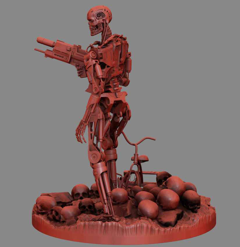 Terminator T-800 Endoskeleton Rekvizit T2 V2 3D print model_18