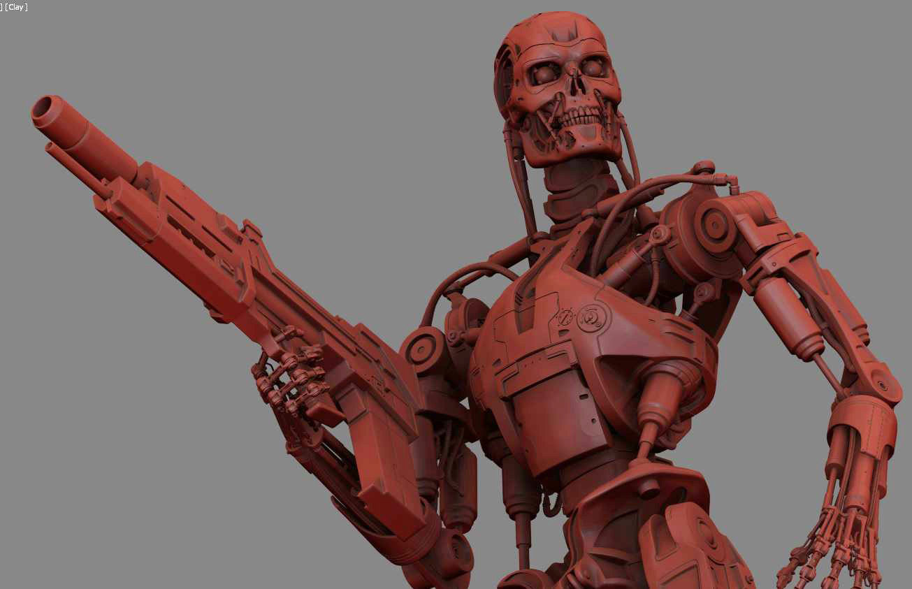 Terminator T-800 Endoskeleton Rekvizit T2 V2 3D print model_9