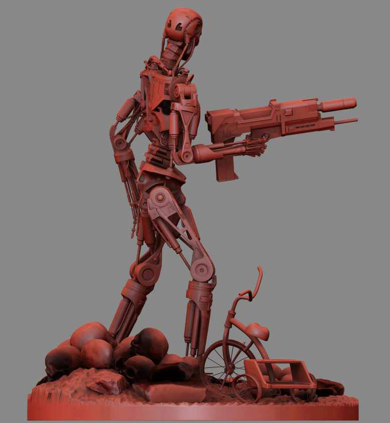 Terminator T-800 Endoskeleton Rekvizit T2 V2 3D print model_11