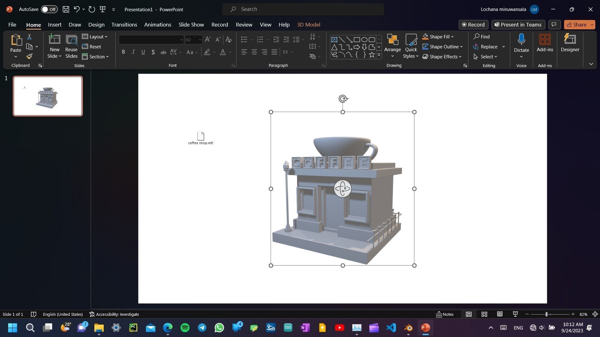 3D coffee shop cartoon building restaurant model cafe Free low-poly 3D model_15
