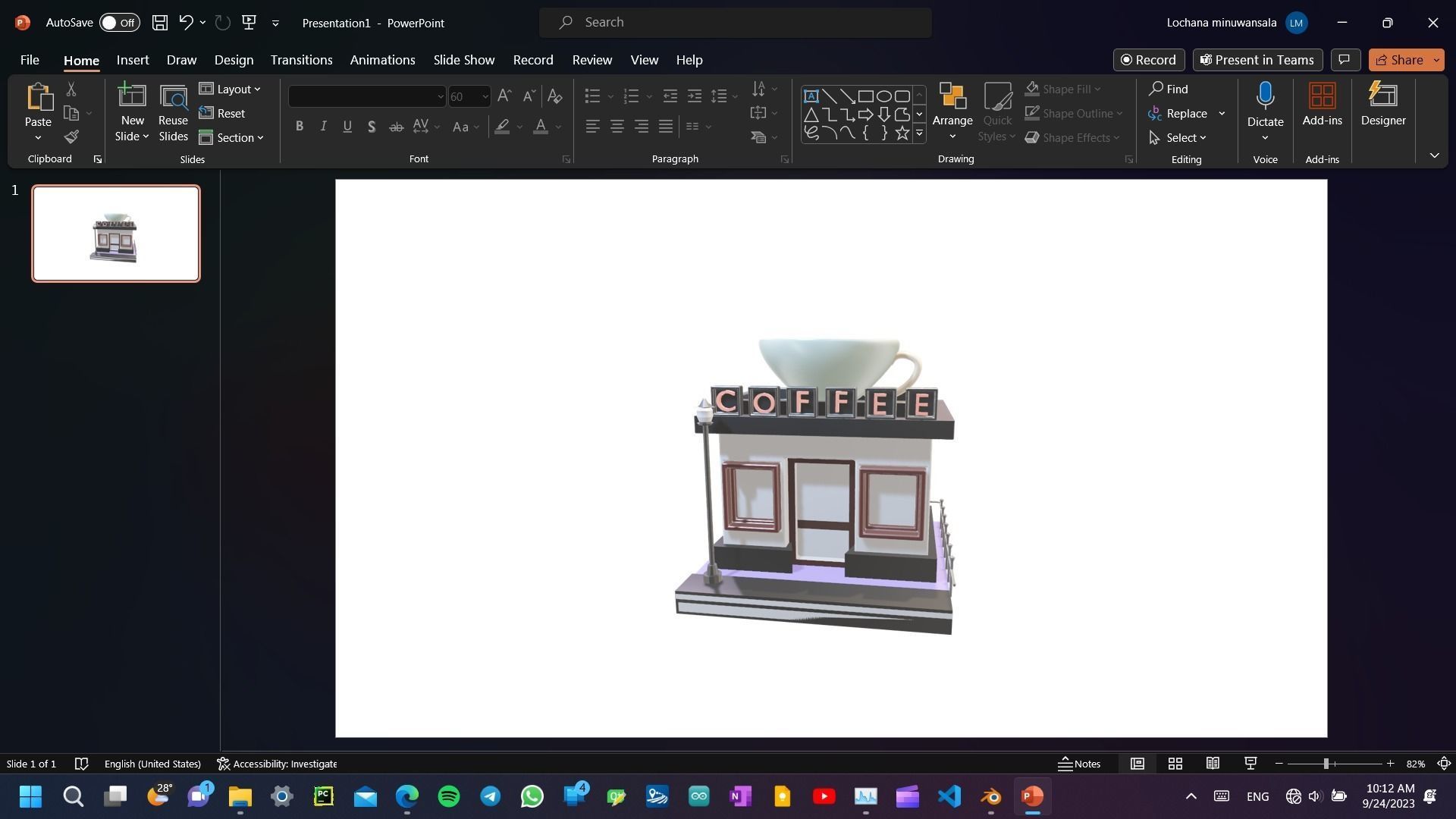 3D coffee shop cartoon building restaurant model cafe Free low-poly 3D model_18