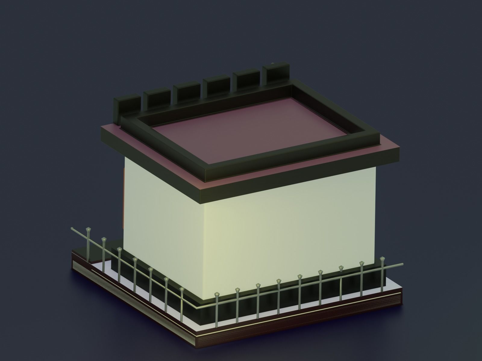 3D coffee shop cartoon building restaurant model cafe Free low-poly 3D model_3