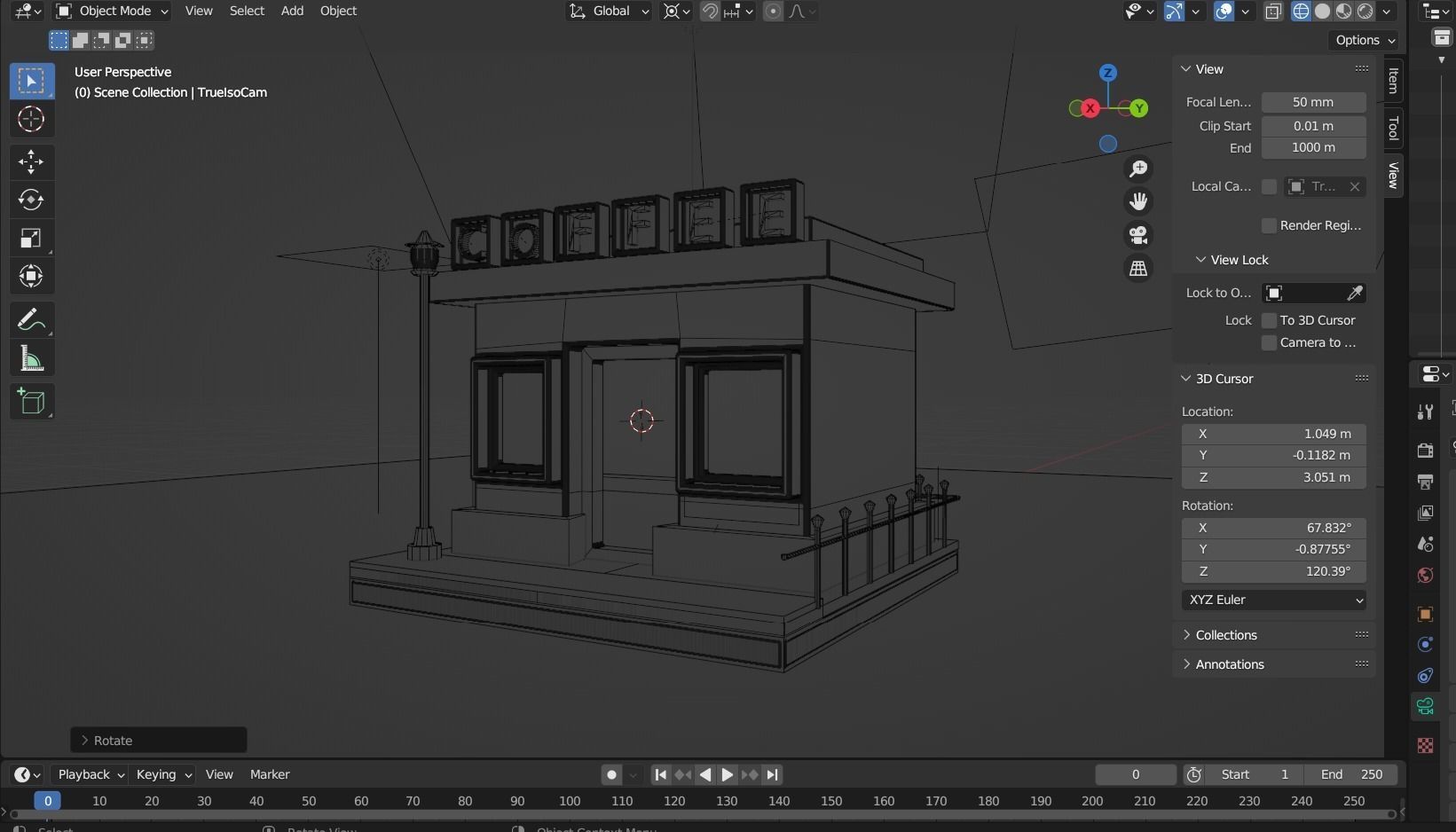 3D coffee shop cartoon building restaurant model cafe Free low-poly 3D model_4