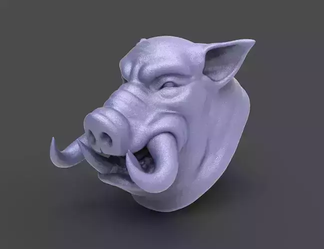 HEAD-Pig18 high poly sculpt 