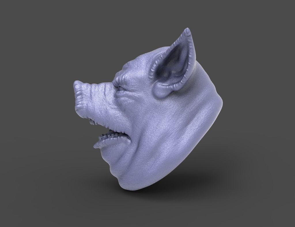 HEAD-Pig21 high poly sculpt 3D model_1