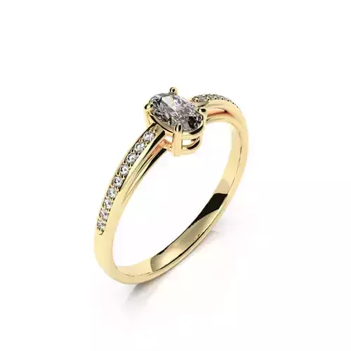 Oval stone engagement ring