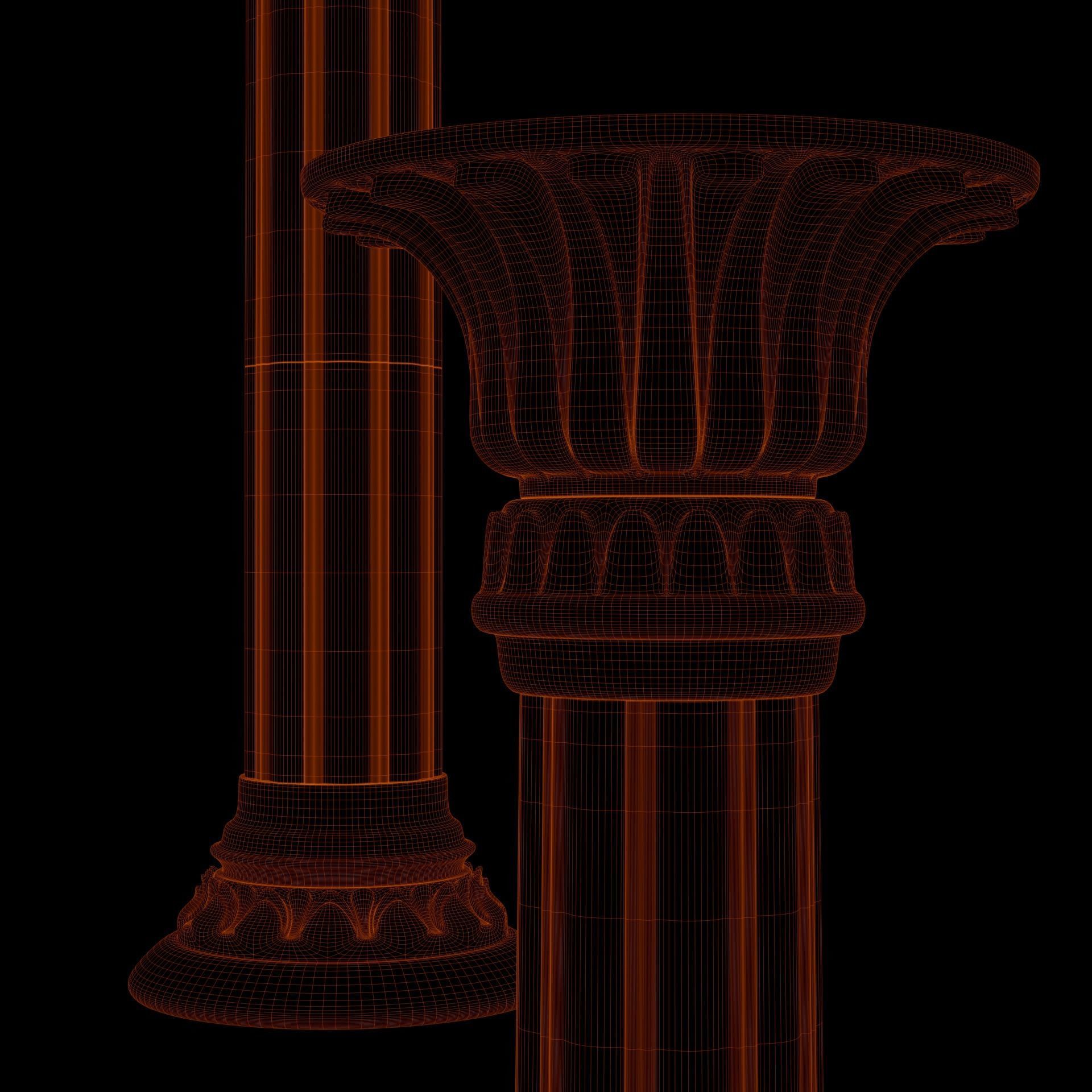 Fantasy egyptian column 3D model_2