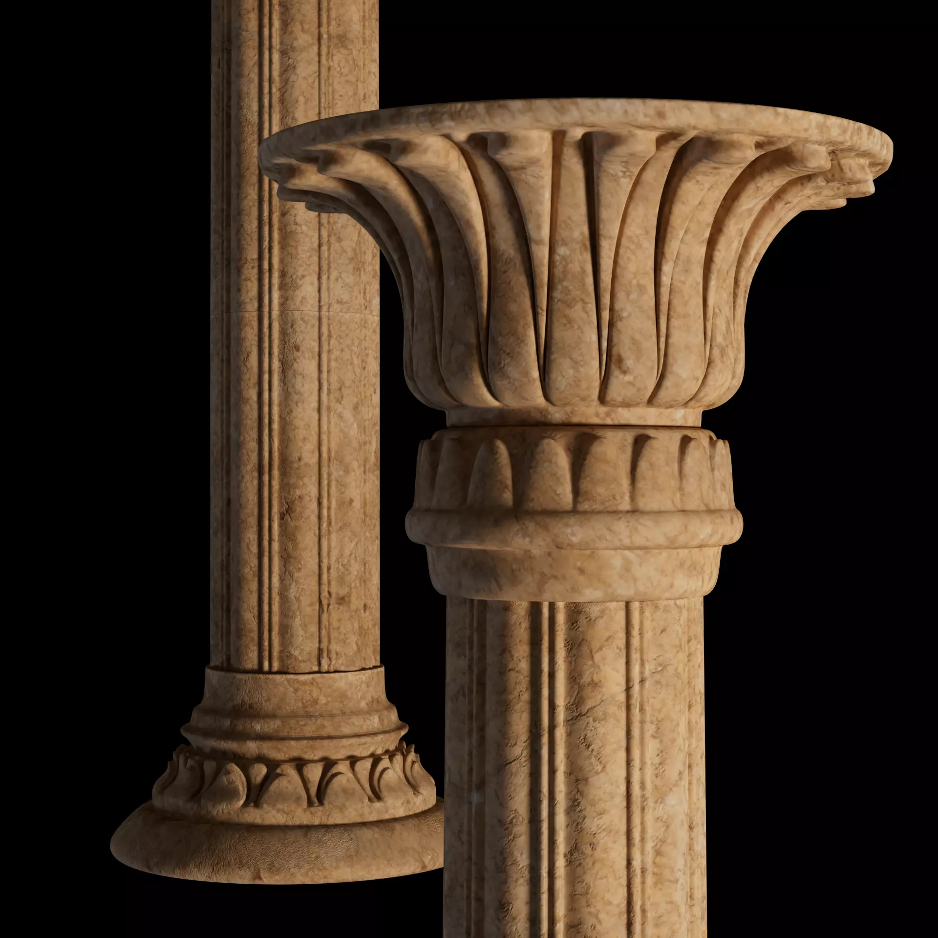 Fantasy egyptian column 3D model_0