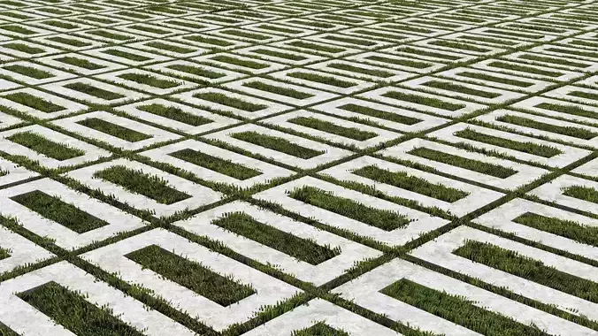 Rectangular Hollow Core Paver Grid 3D model