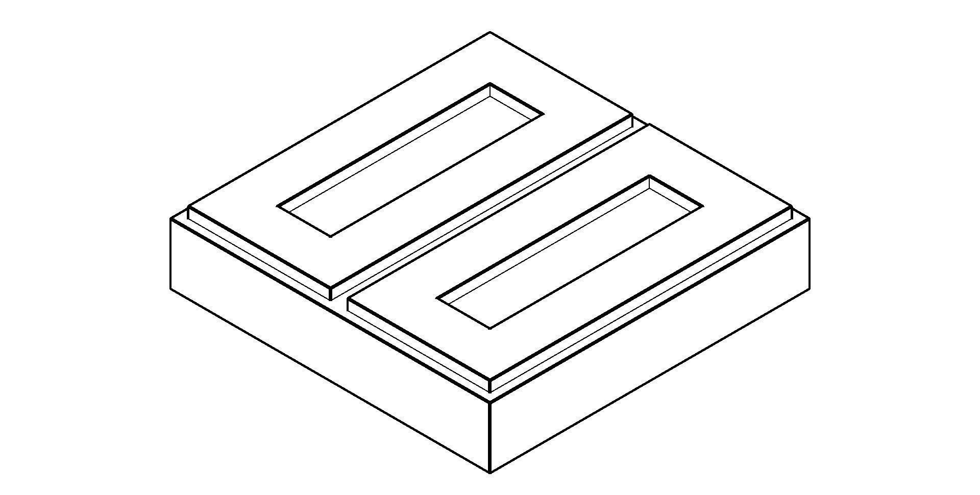 Rectangular Hollow Core Paver Grid 3D model_4