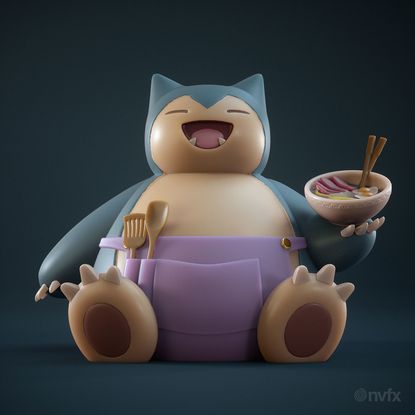 Snorlax Pokemon Chef 3D print model_1