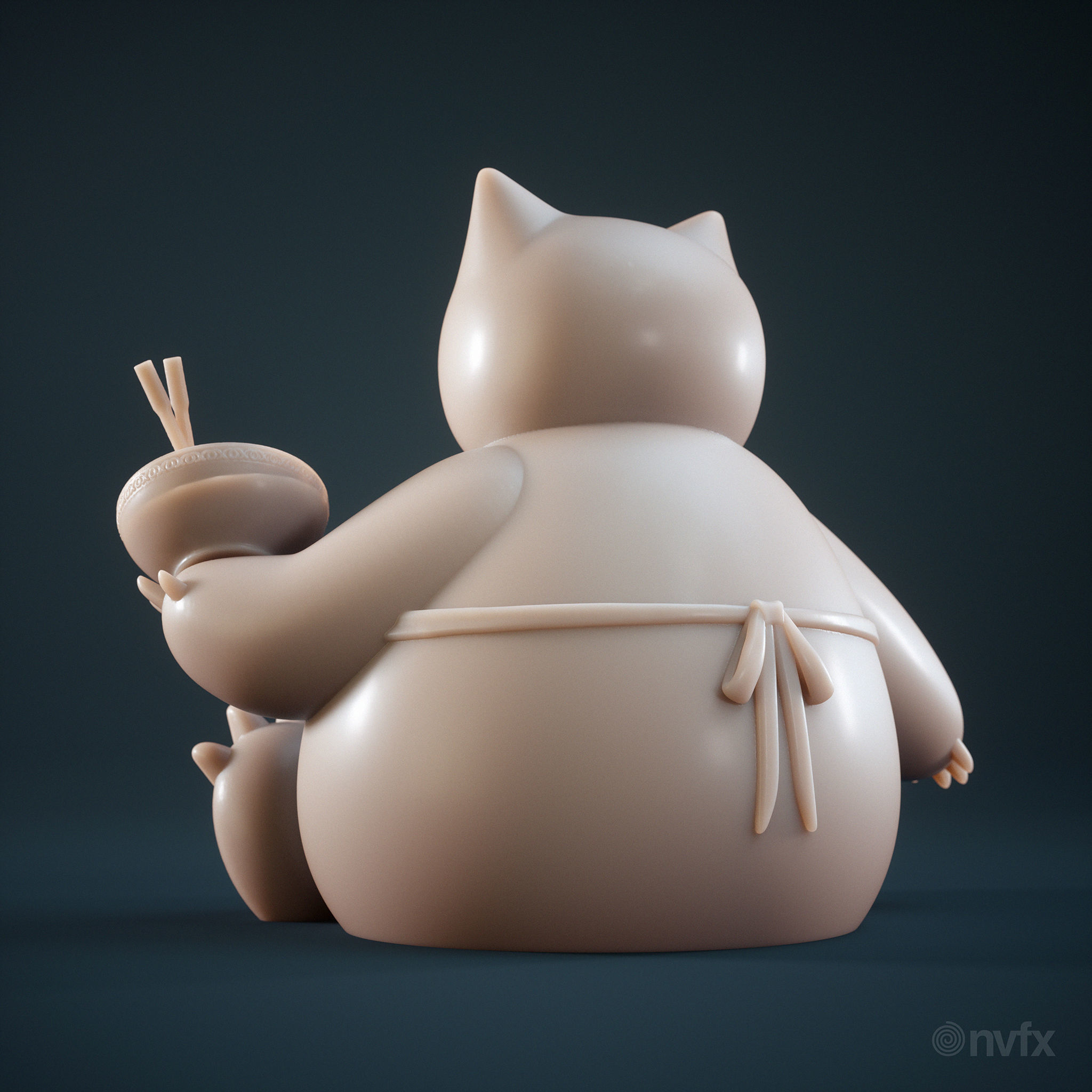 Snorlax Pokemon Chef 3D print model_3