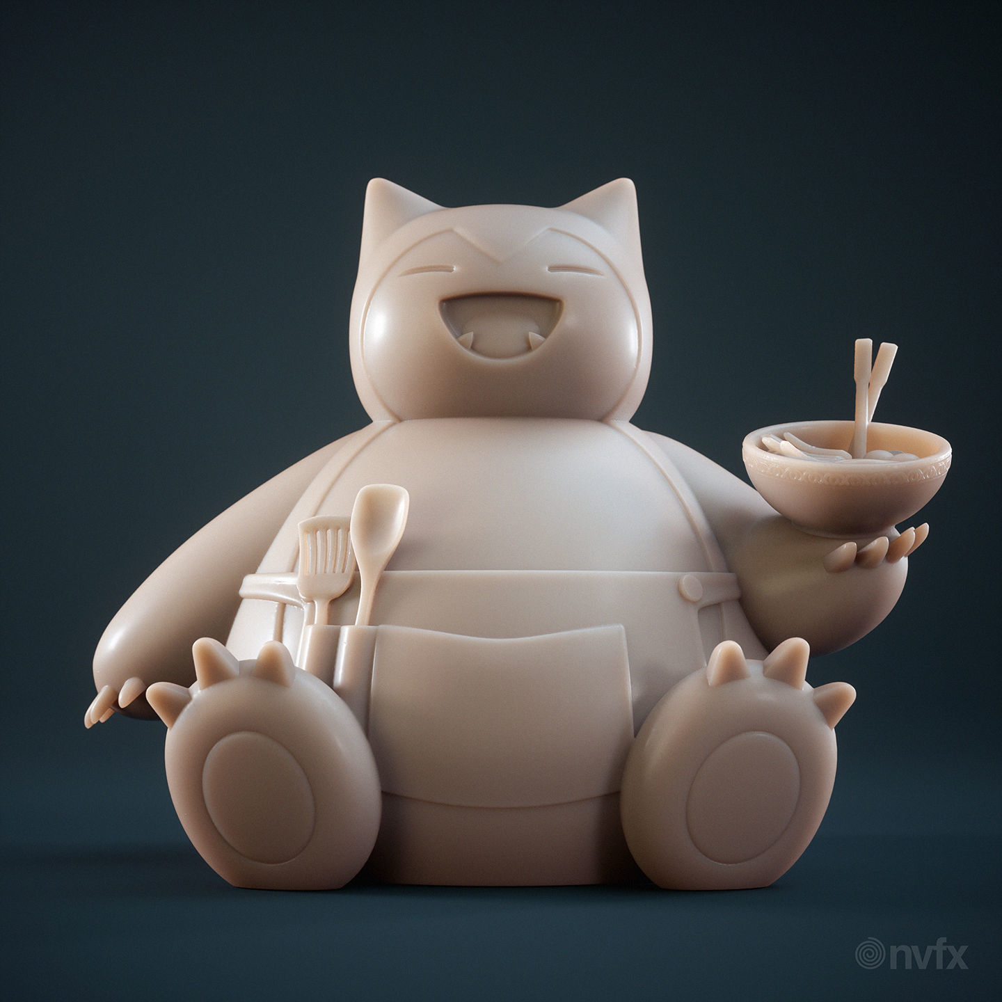 Snorlax Pokemon Chef 3D print model_2