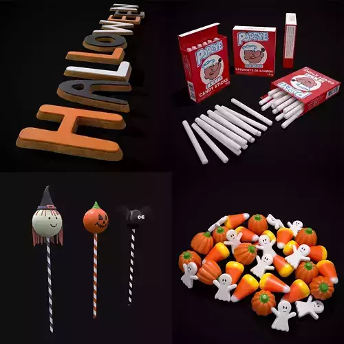Halloween Prop Mix Eleven 3D Model Collection