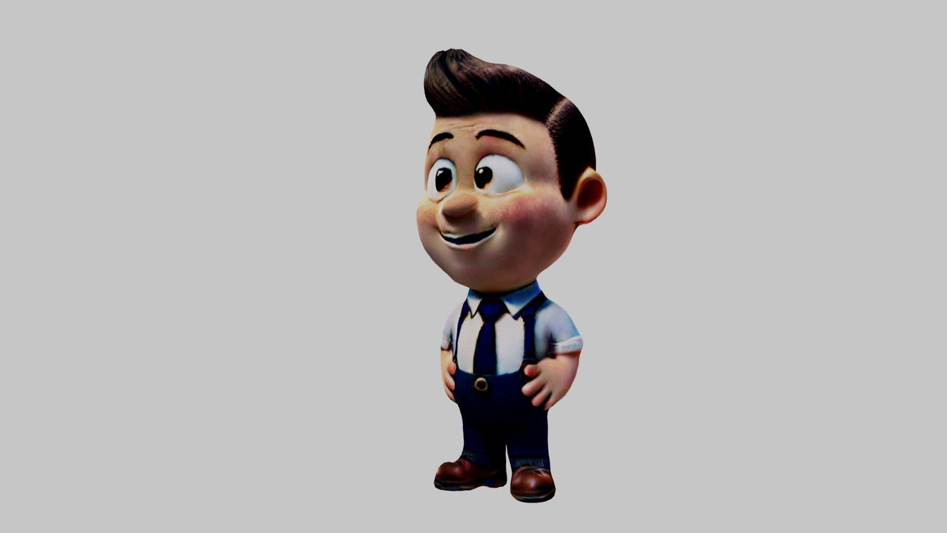 Cartoon Business Man Low-poly 3D model_4