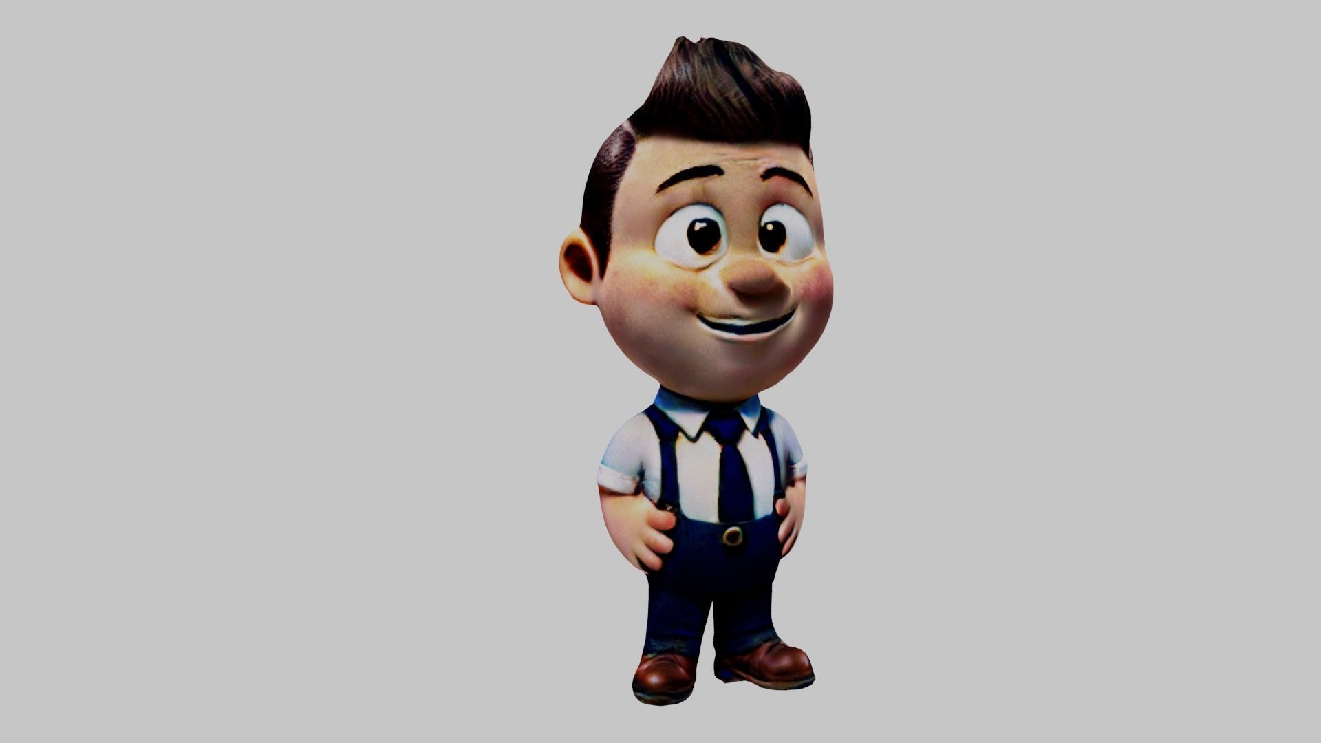 Cartoon Business Man Low-poly 3D model_5