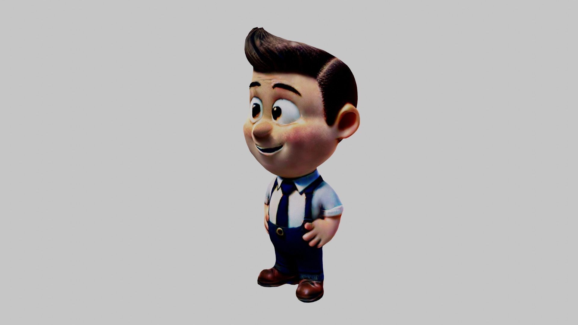 Cartoon Business Man Low-poly 3D model_2