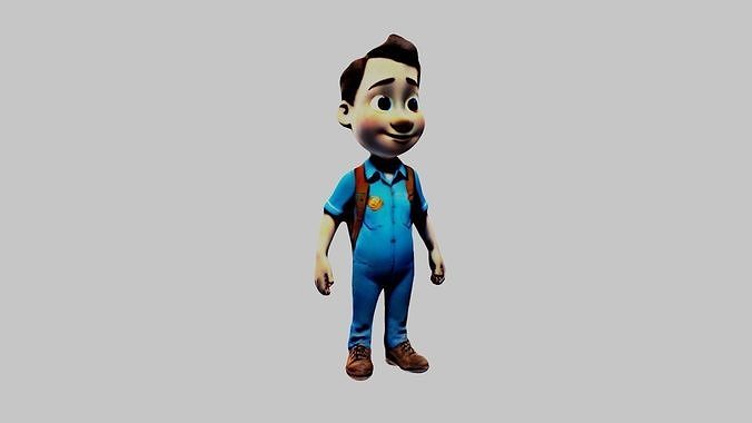 School Boy Low-poly 3D model