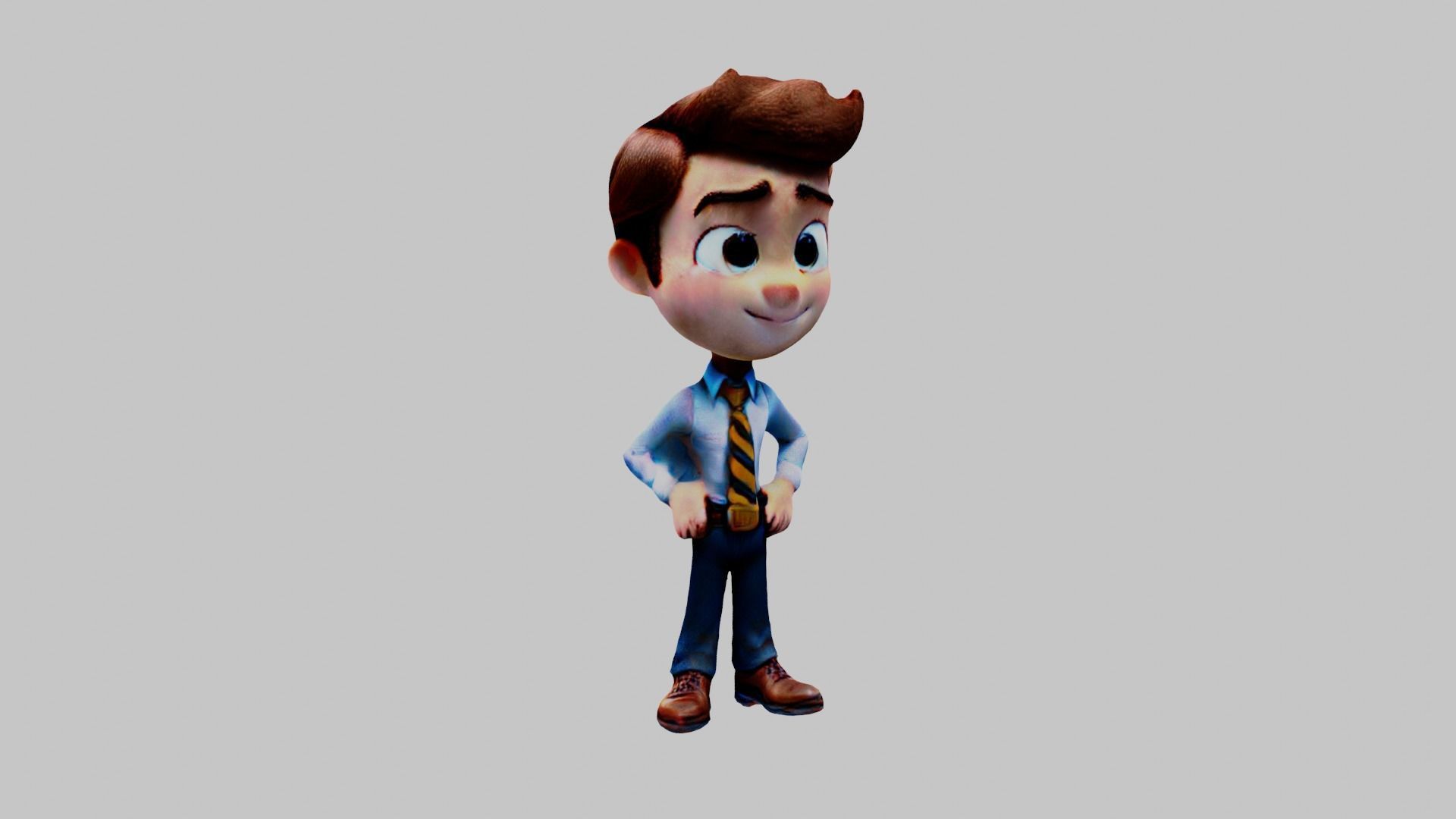Cartoon Teacher Low-poly 3D model_1