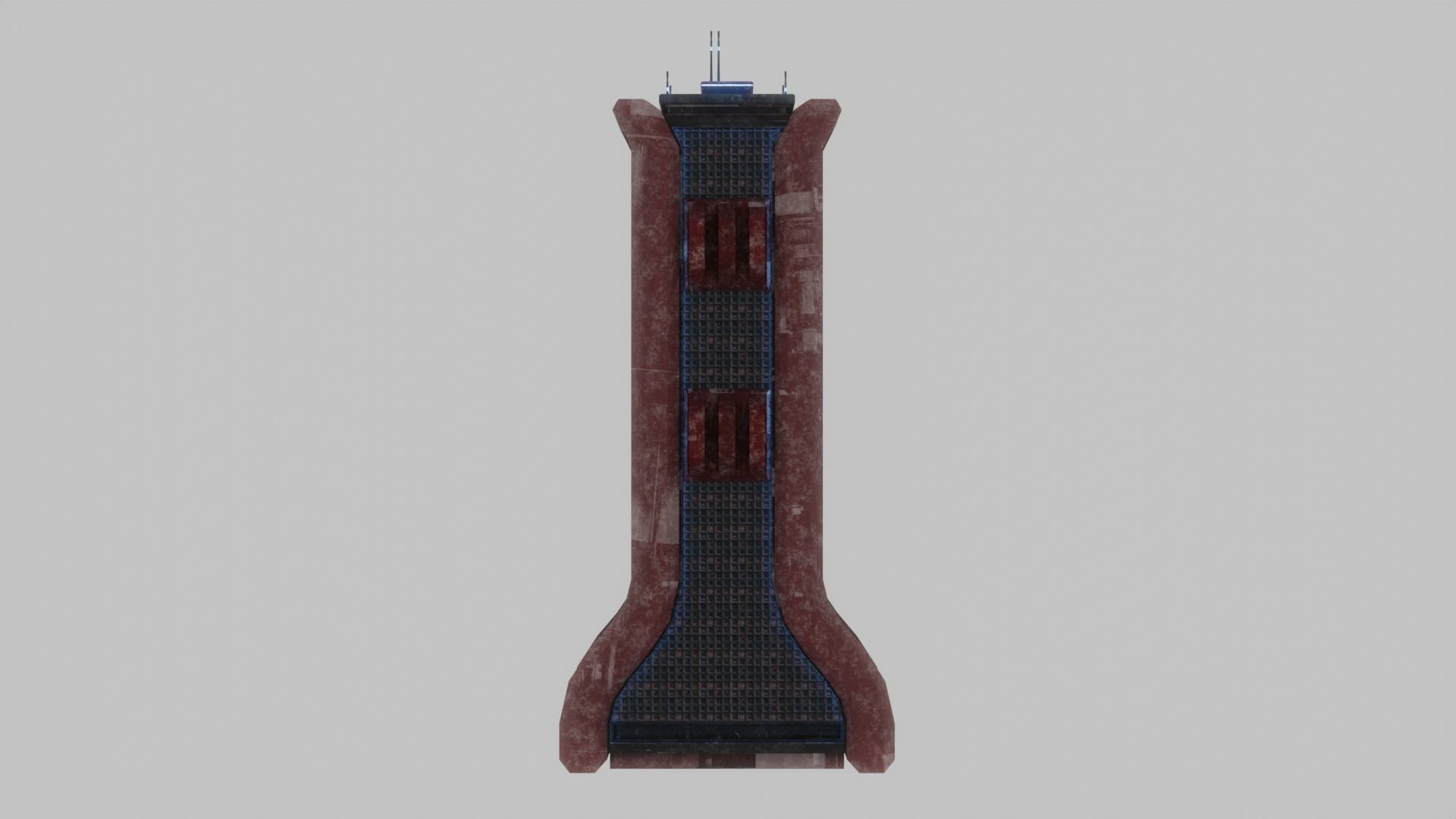 SciFi Cyberpunk Building 01 Low-poly 3D model_3
