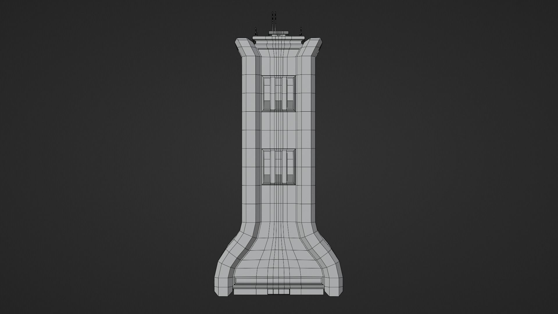 SciFi Cyberpunk Building 01 Low-poly 3D model_7