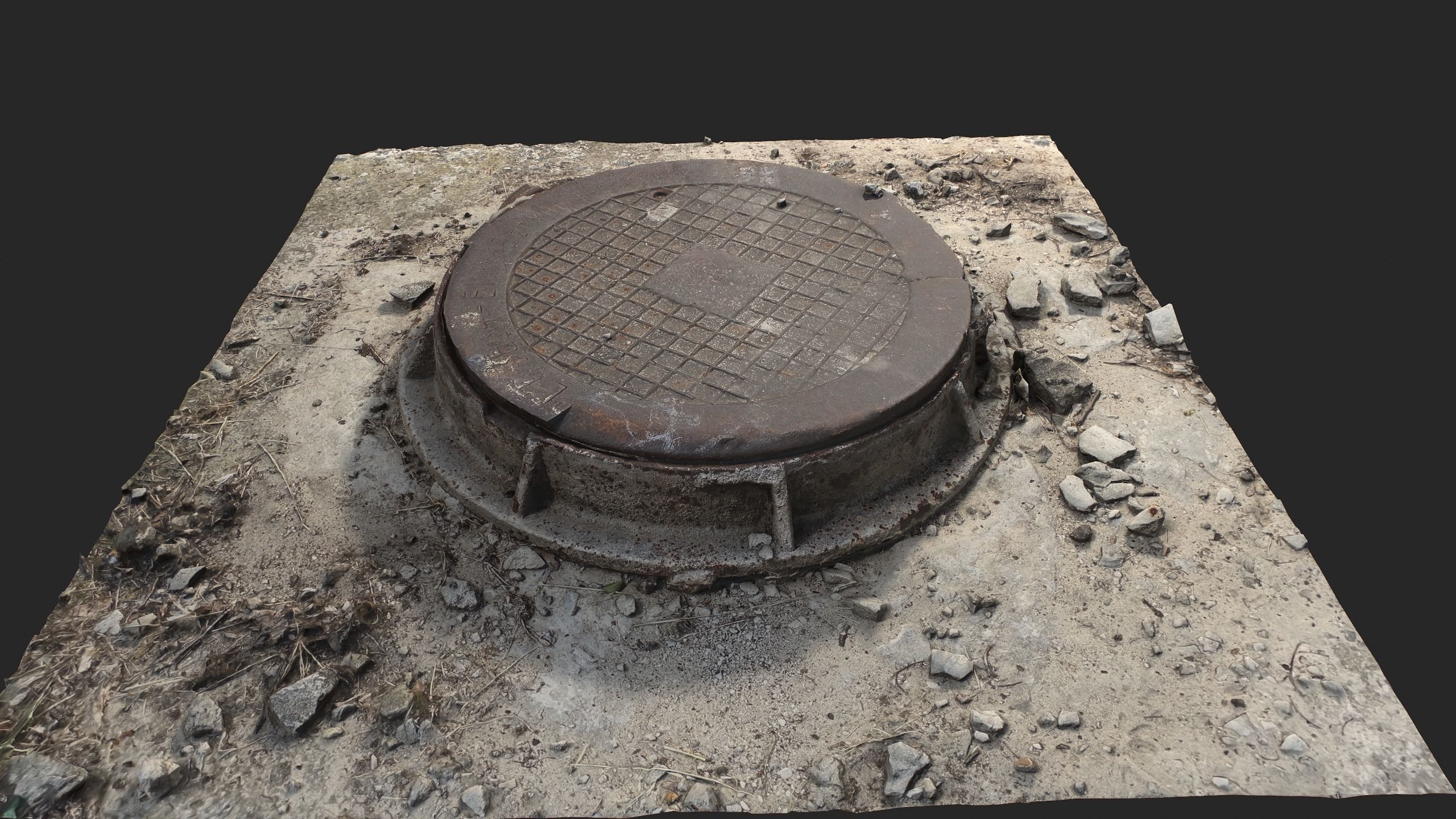 Sewer Manhole Low-poly 3D model_8