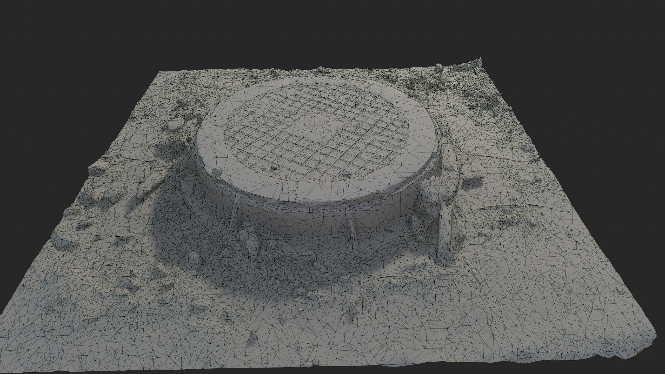 Sewer Manhole Low-poly 3D model_12