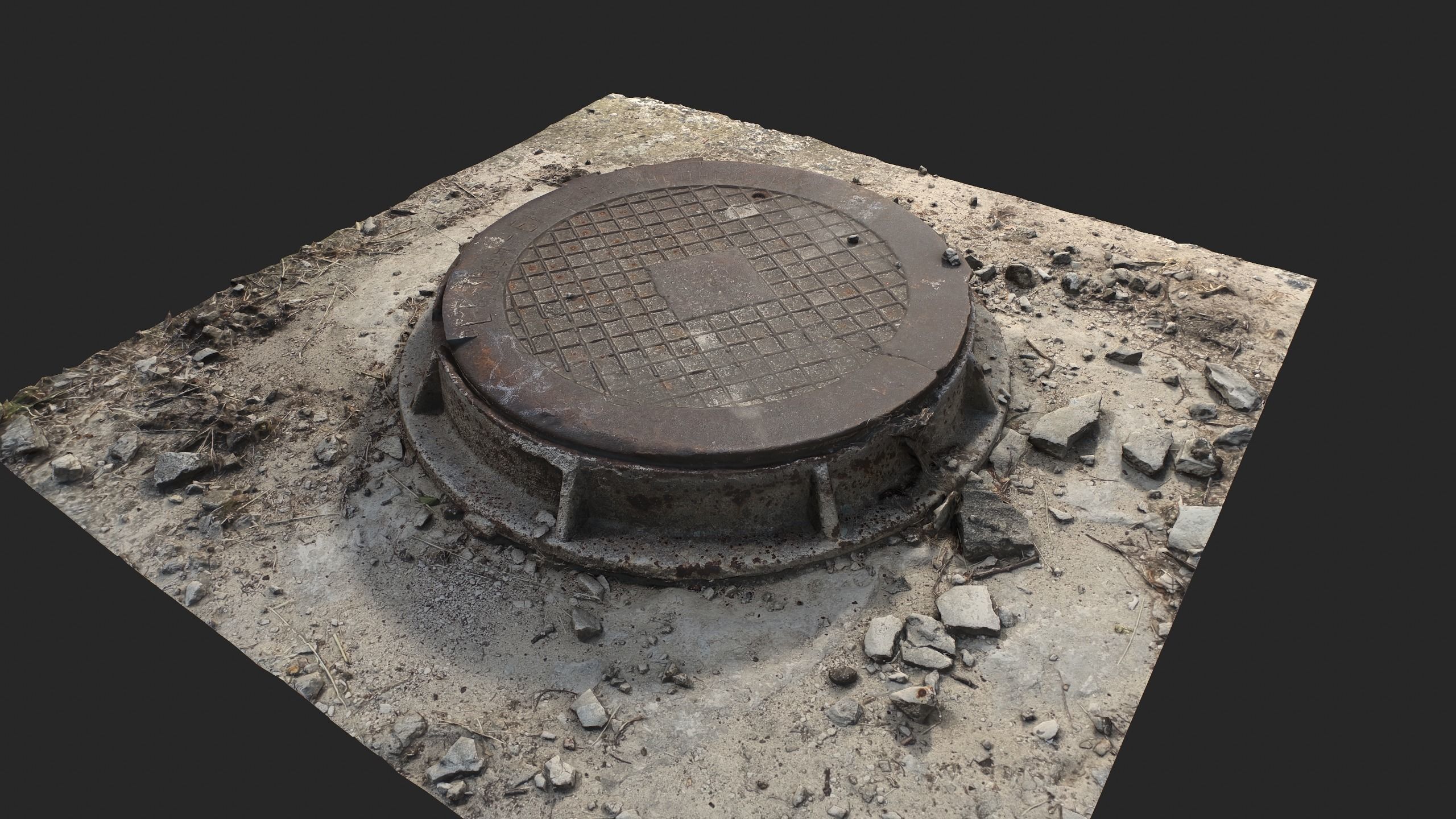 Sewer Manhole Low-poly 3D model_7