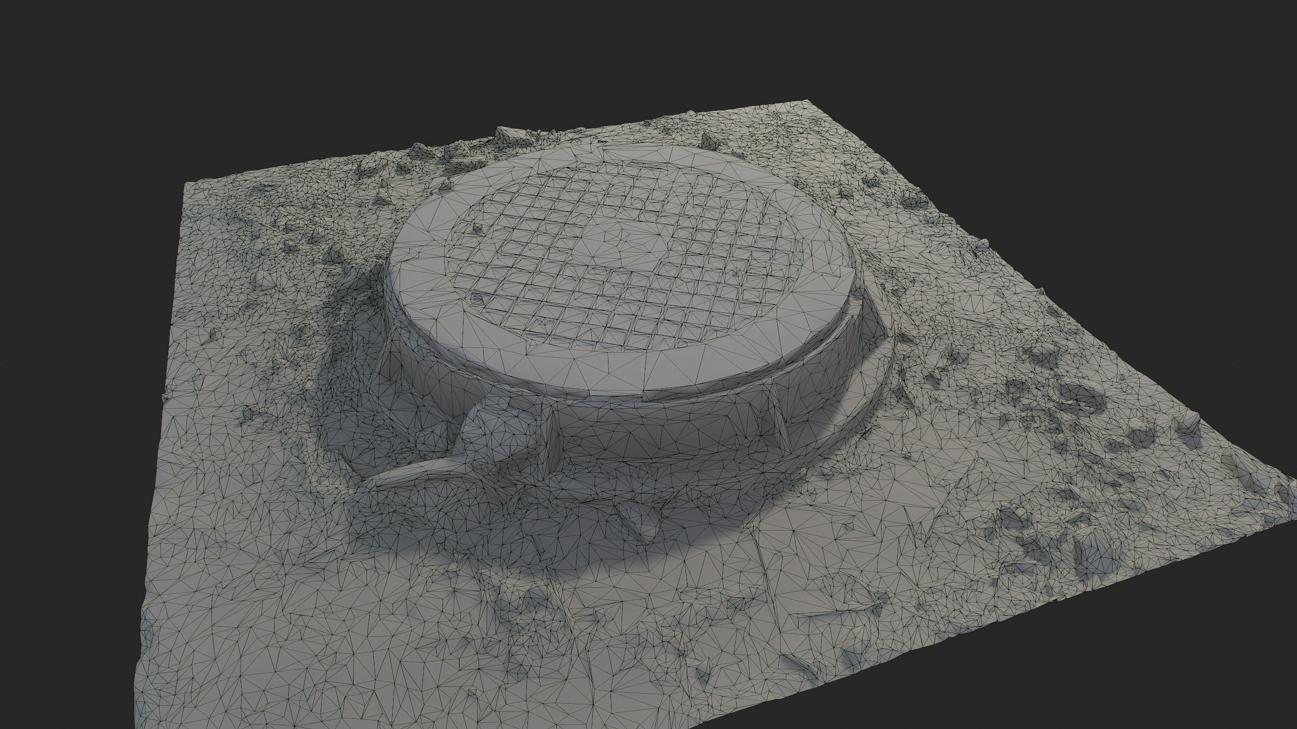 Sewer Manhole Low-poly 3D model_11