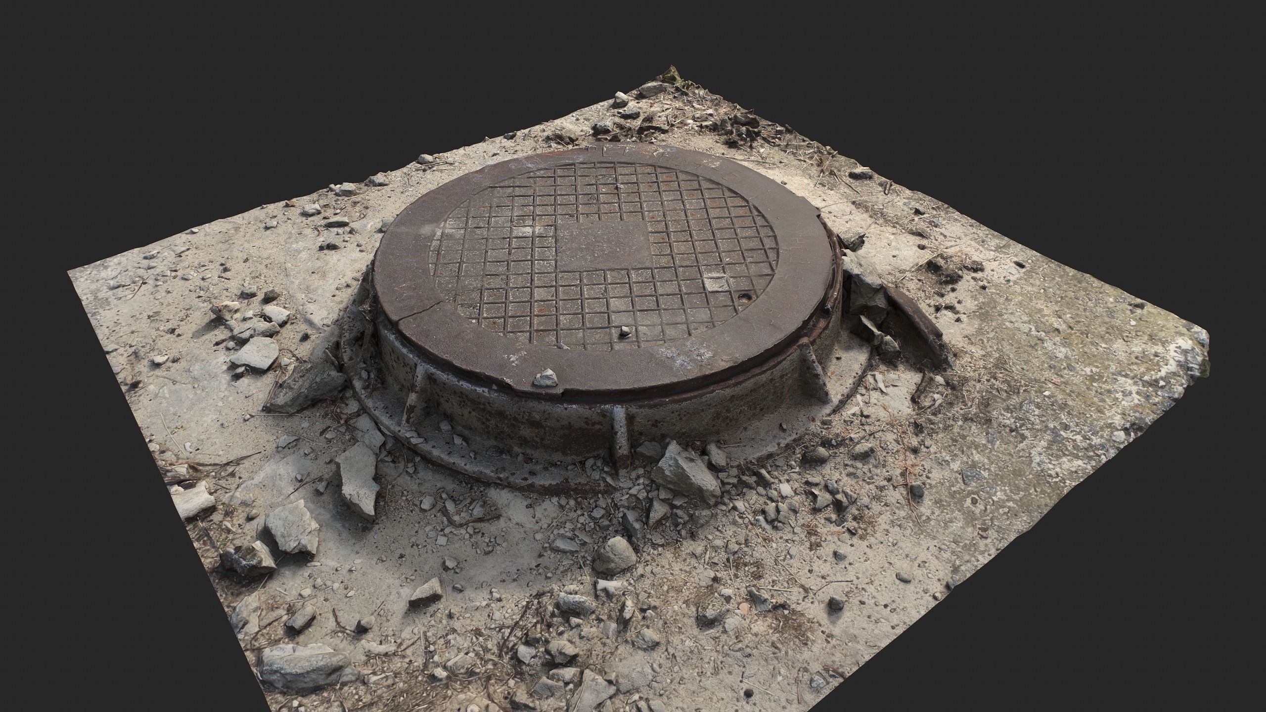 Sewer Manhole Low-poly 3D model_4