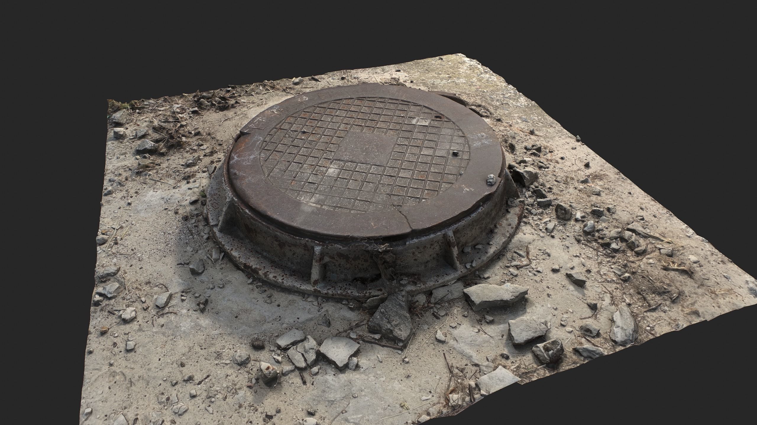 Sewer Manhole Low-poly 3D model_6