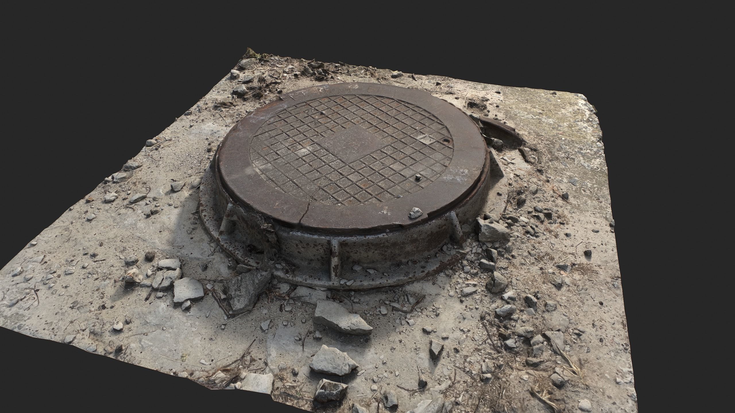 Sewer Manhole Low-poly 3D model_5