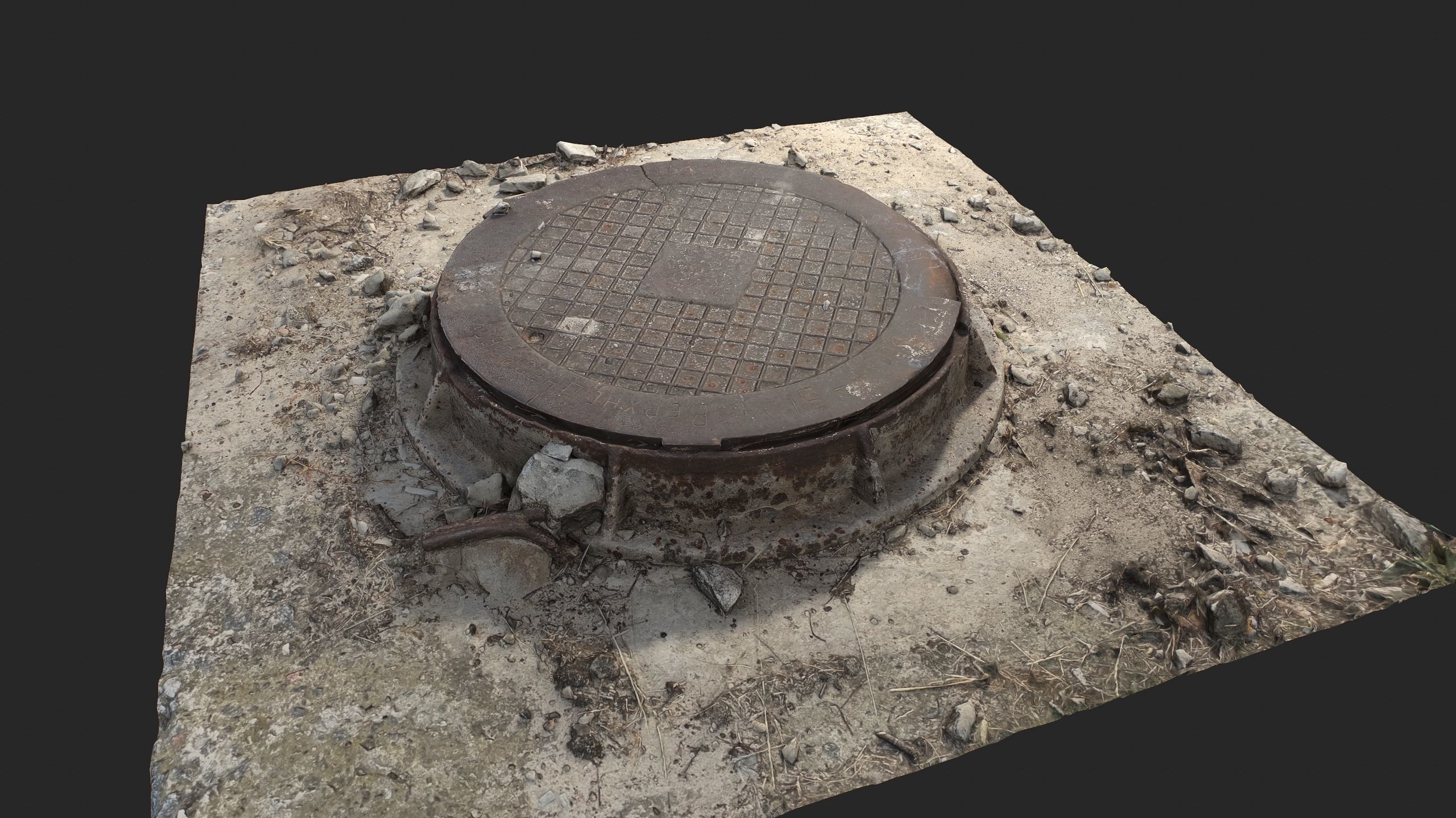 Sewer Manhole Low-poly 3D model_1