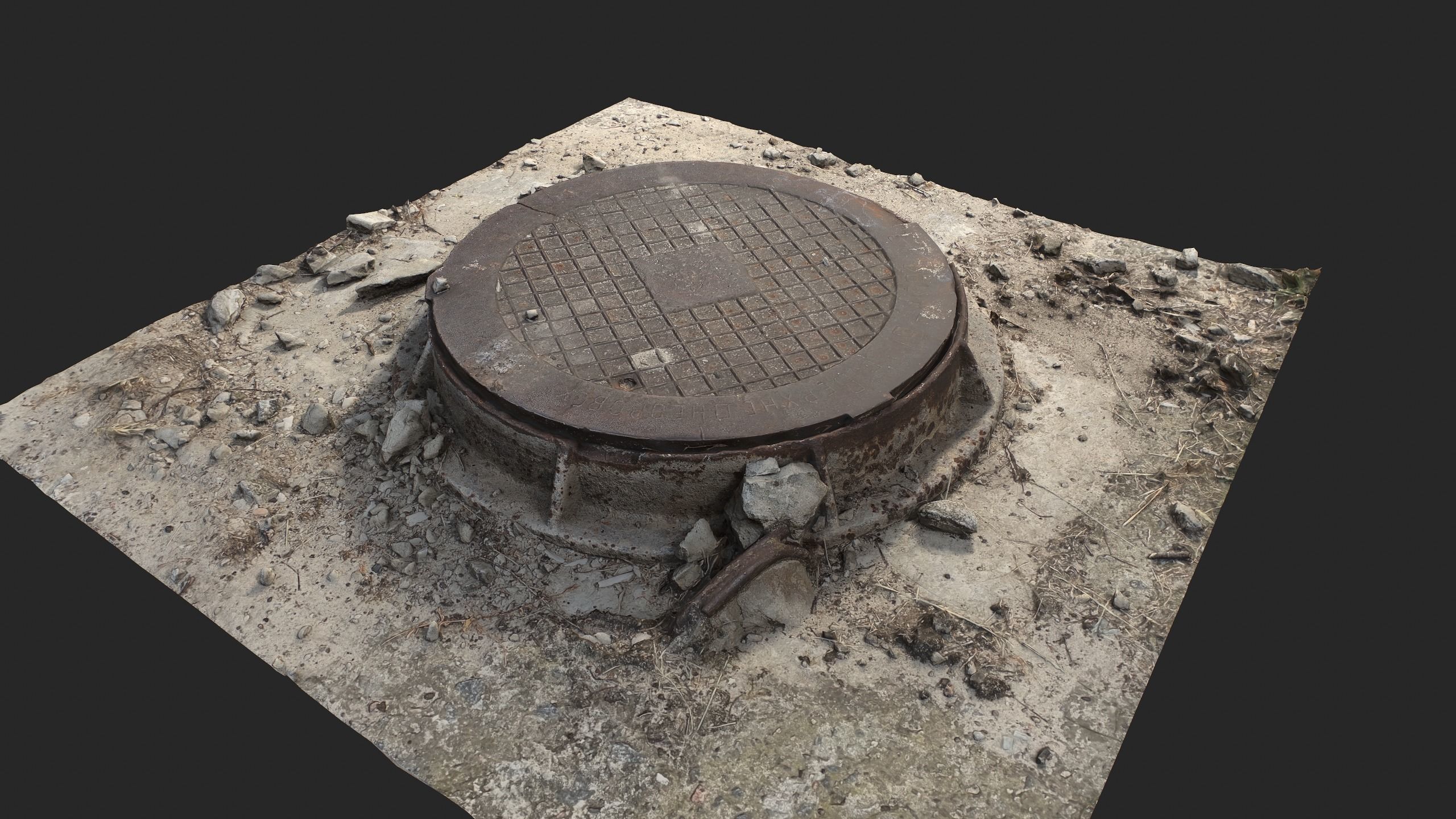Sewer Manhole Low-poly 3D model_2