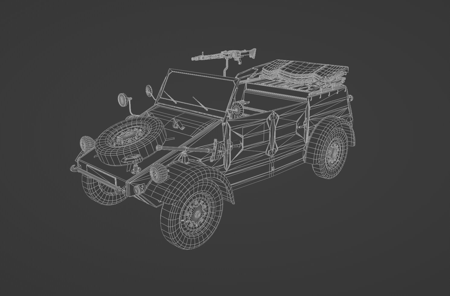 VW type 82 Kubelwagen Low-poly 3D model_12