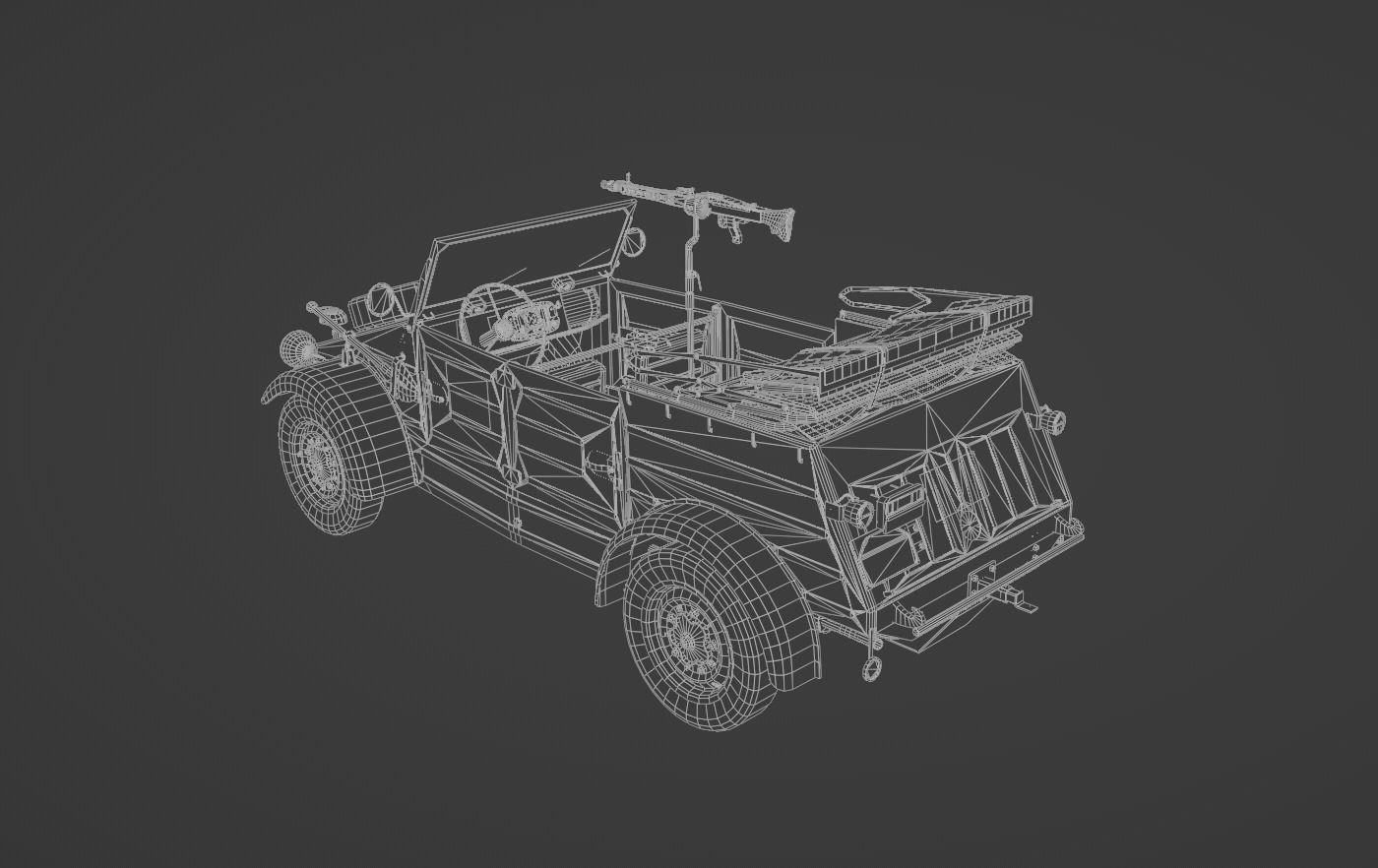 VW type 82 Kubelwagen Low-poly 3D model_13