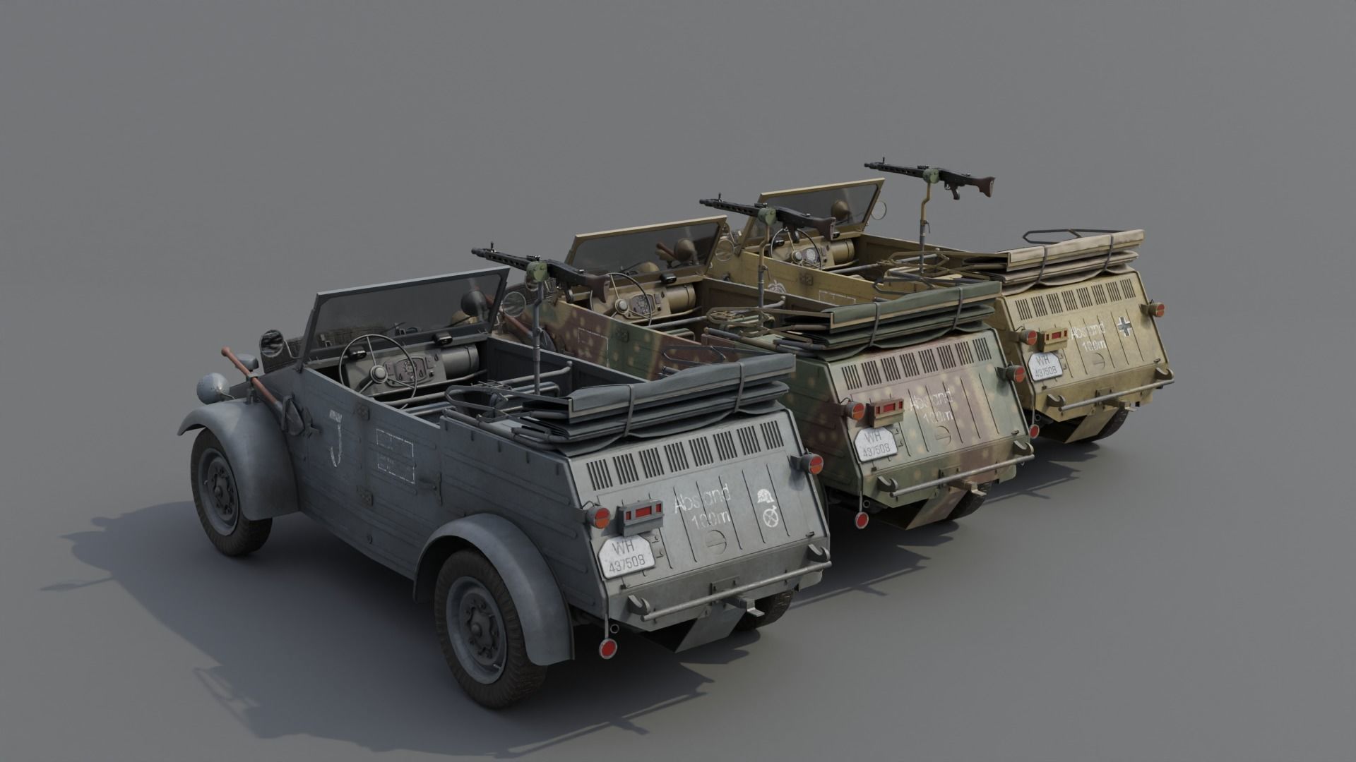 VW type 82 Kubelwagen Low-poly 3D model_6