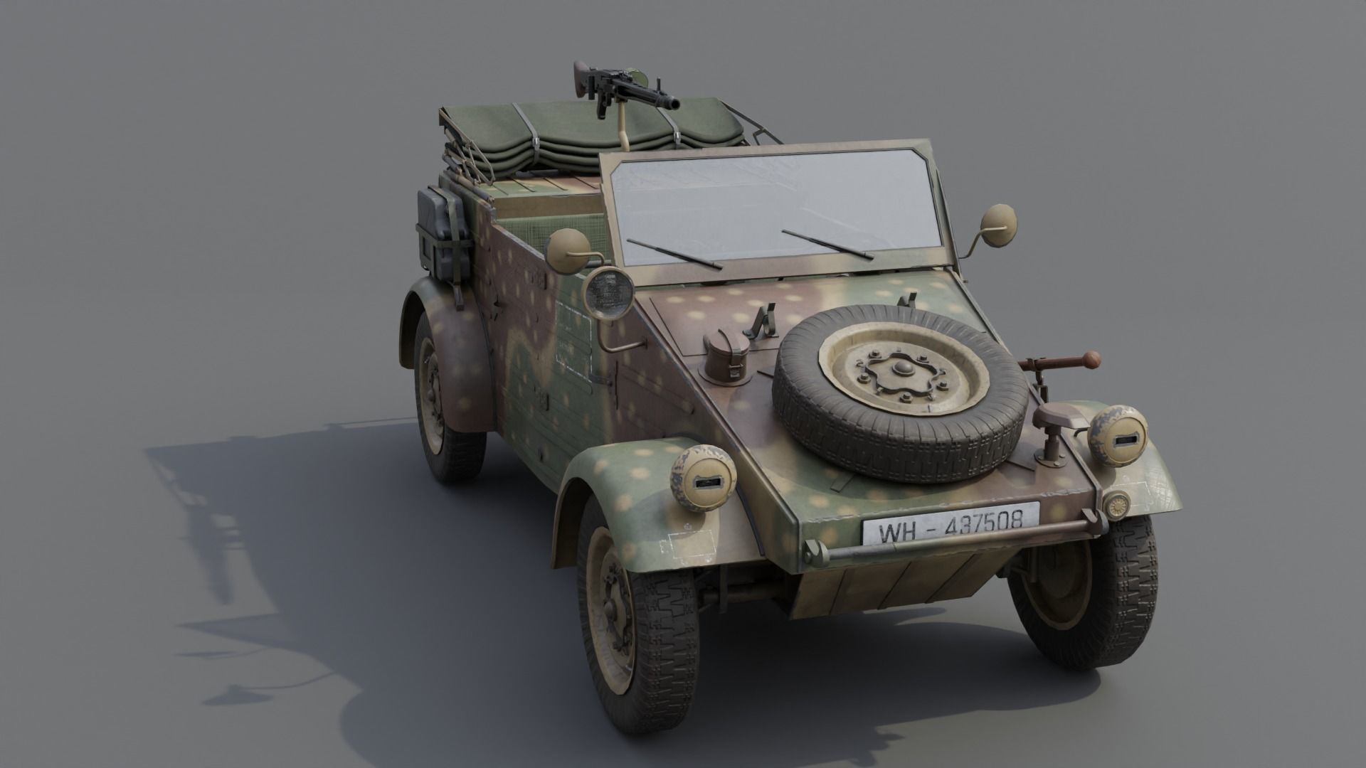 VW type 82 Kubelwagen Low-poly 3D model_22