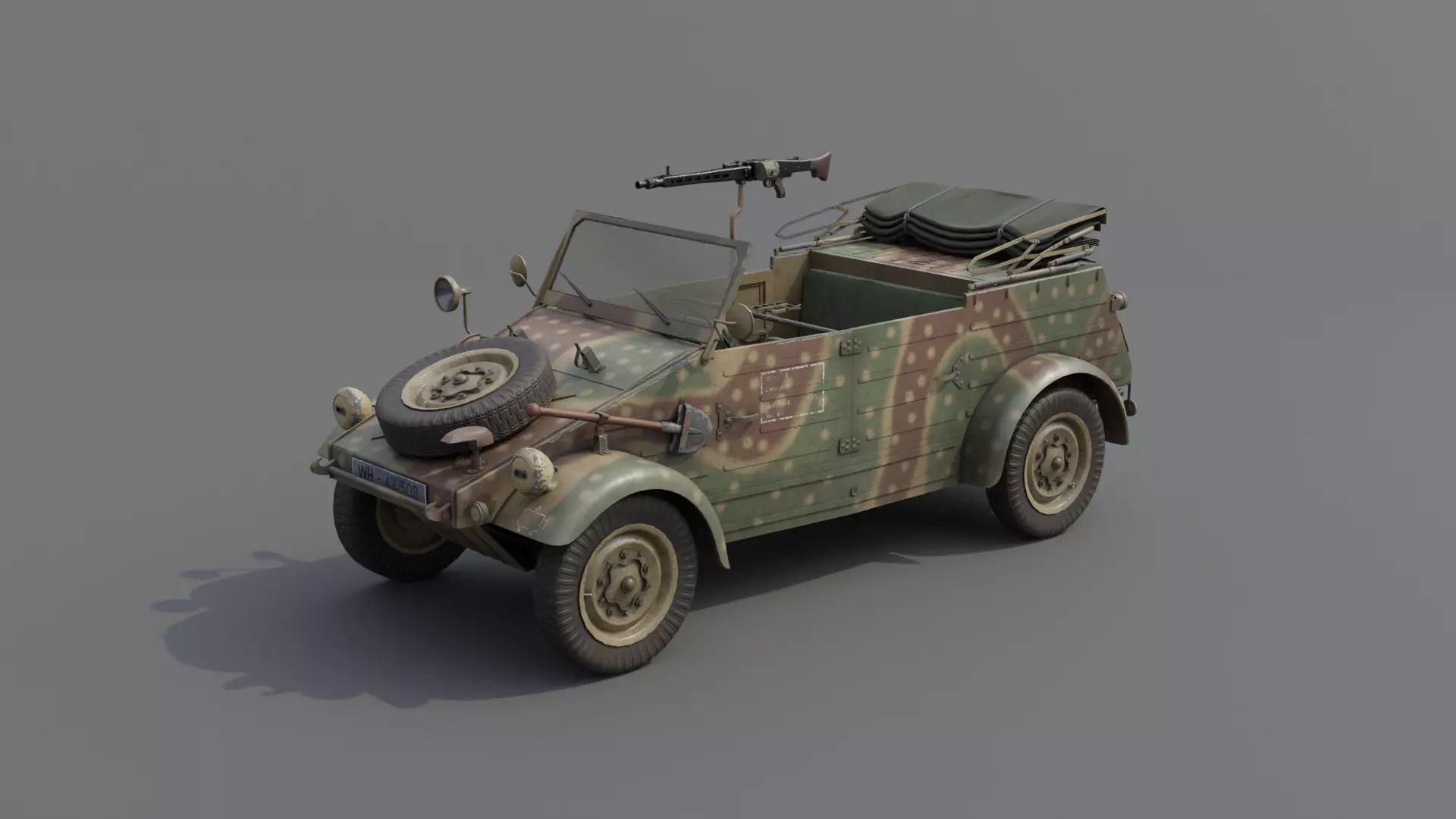 VW type 82 Kubelwagen Low-poly 3D model_0