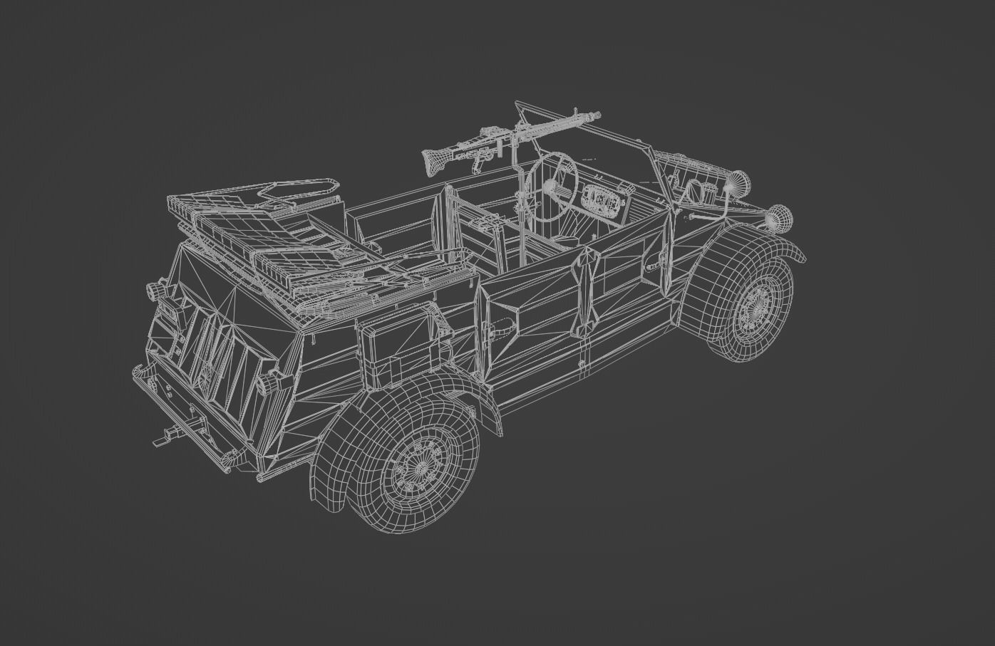 VW type 82 Kubelwagen Low-poly 3D model_15