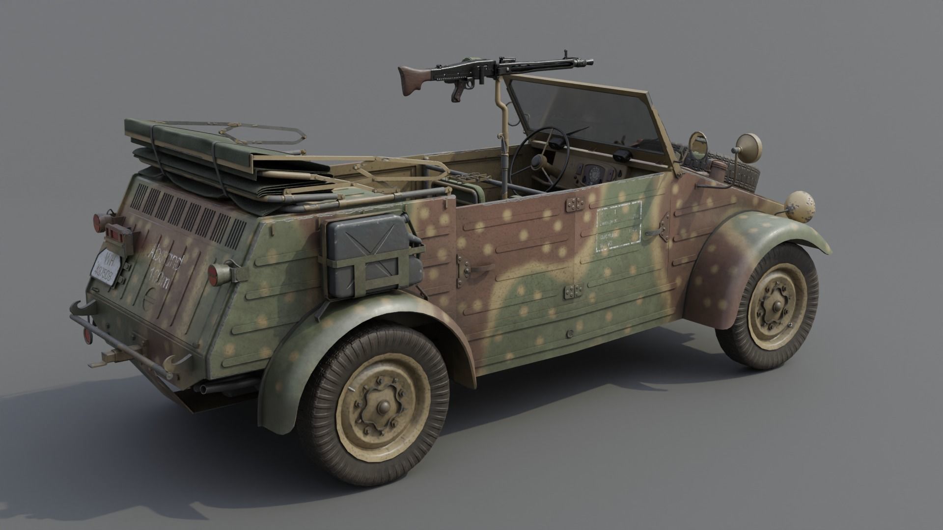 VW type 82 Kubelwagen Low-poly 3D model_26