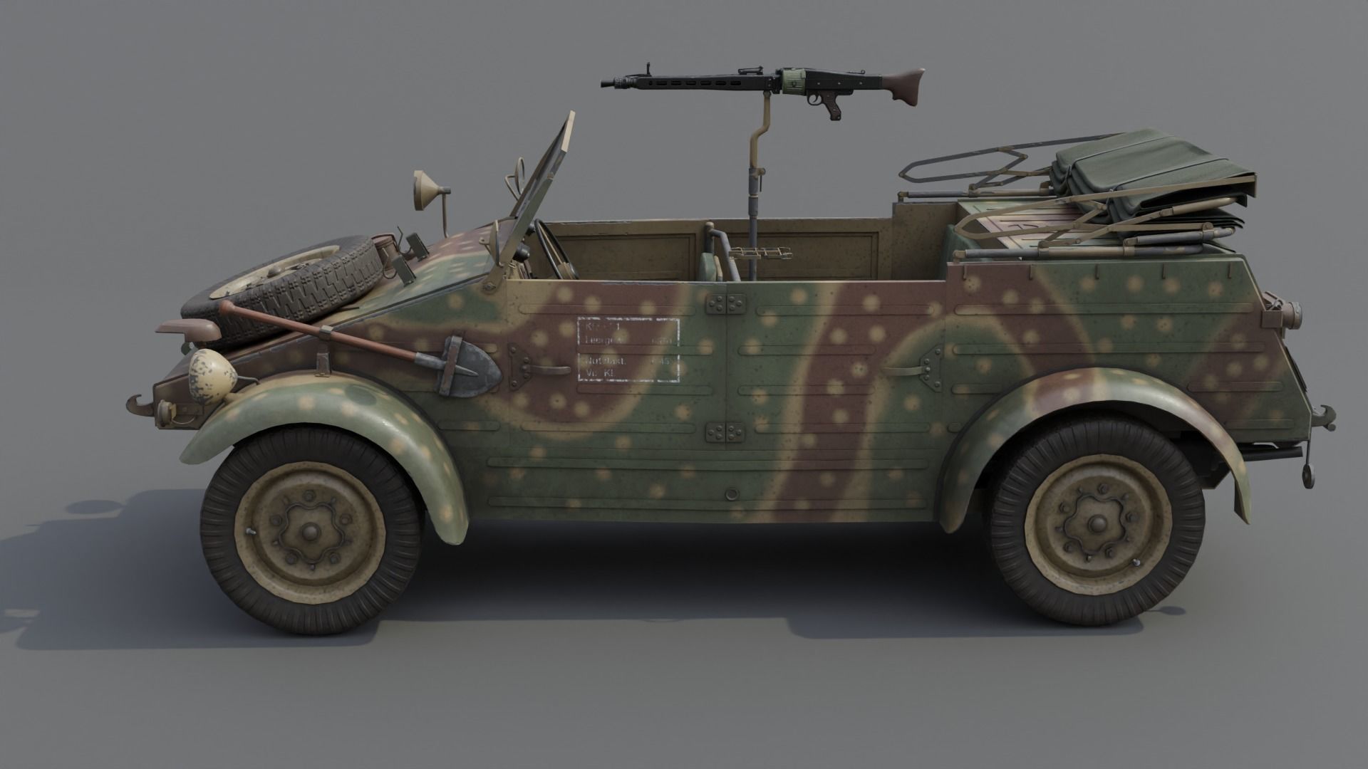 VW type 82 Kubelwagen Low-poly 3D model_28