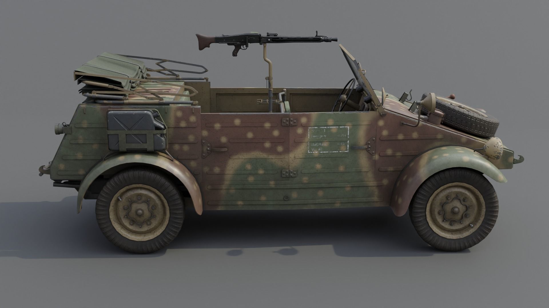 VW type 82 Kubelwagen Low-poly 3D model_24