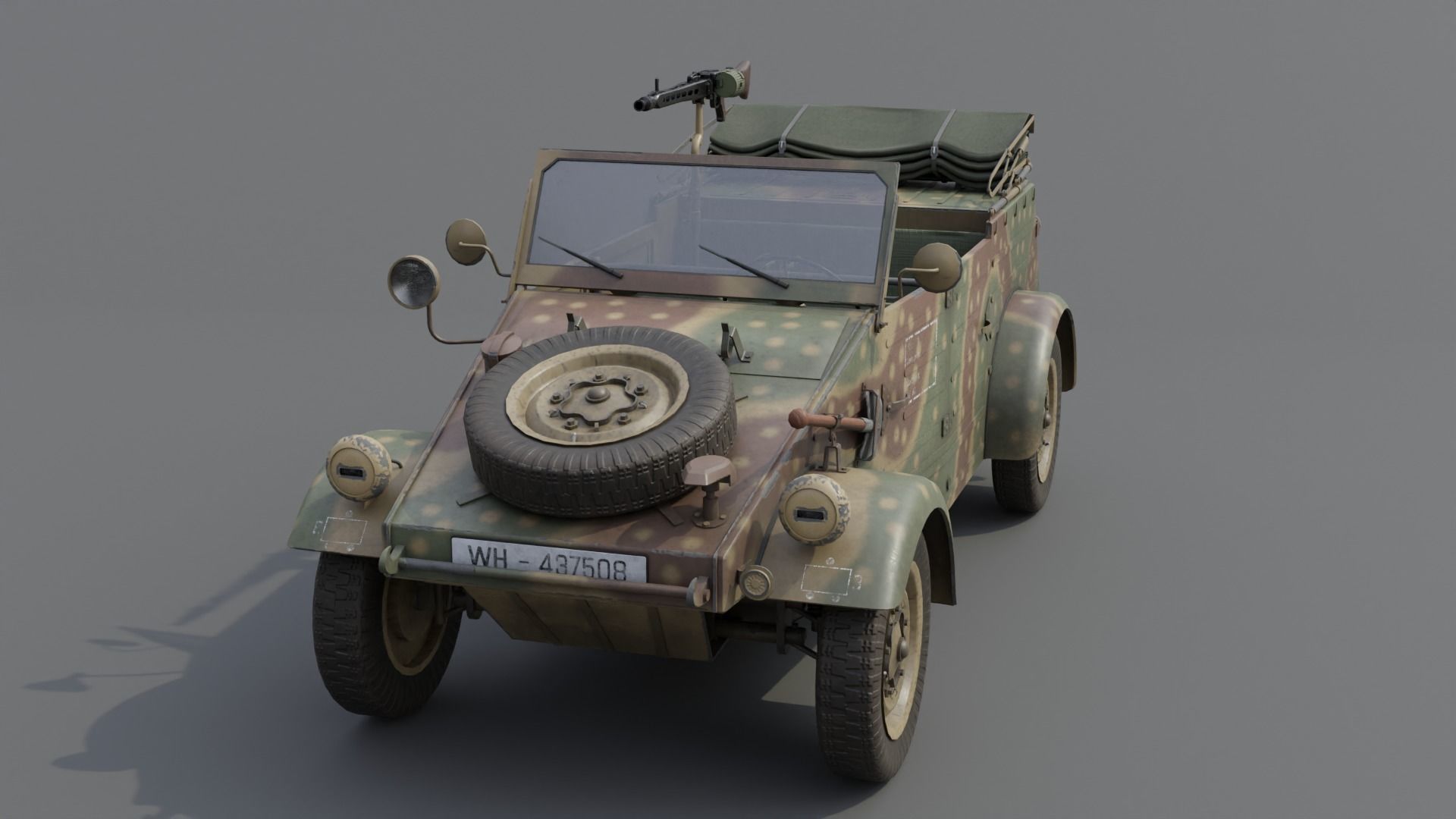 VW type 82 Kubelwagen Low-poly 3D model_21