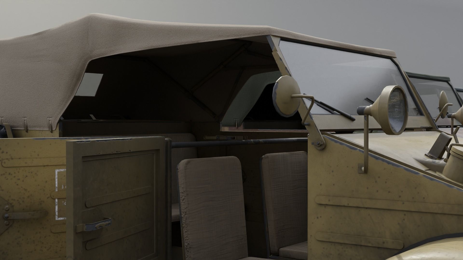 VW type 82 Kubelwagen Low-poly 3D model_17