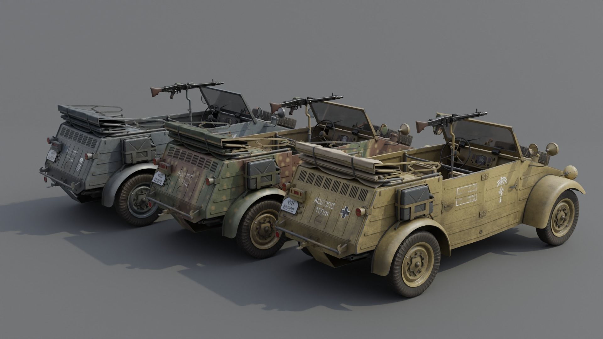 VW type 82 Kubelwagen Low-poly 3D model_5