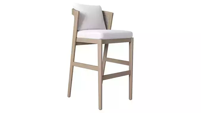 Malta Teak Barstool 3D model
